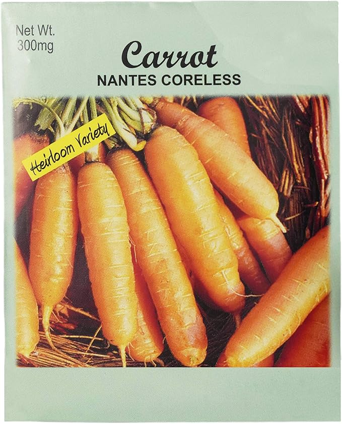 Set of 50 Carrot Nantes coreless Vegetable Seed Packs - 100% GMO Free - Heirloom - Black Duck Brand (50, Carrot- Nantes Coreless)