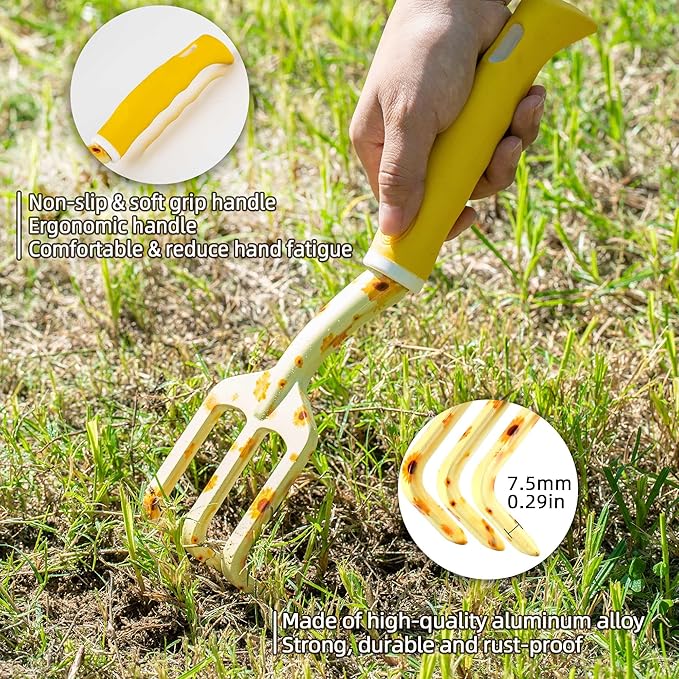 Sunflower Gardening Gifts for Women, Garden Tool Set, Heavy Duty Gardening Hand Tools with Garden Tool Bag,Yellow