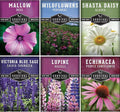Perennial Flowers Seed 5 Pack for Planting - Shasta Daisy, Purple Coneflower, Russell Lupine, Rose Mallow, Blue Sage, Wildflower Mix- Heirloom Open-Pollinated | Survival Garden Seeds