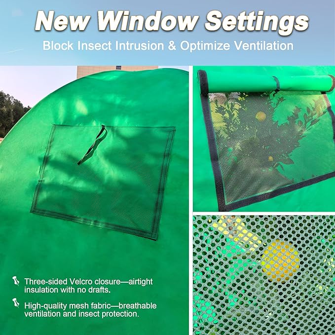 59″*59″*60″ Large Winter Plant Warm Covers with Air Hole for Raised Bed- Warm Tent Freeze Protection Humidity Domes for Germination, Seedling Propagation Protecting Plants from Animals