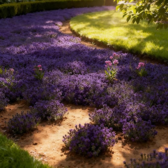 Creeping Thyme Seeds for Planting, 14000+ Outdoor-Non-GMO Thymus Flowers Seeds, Plant in Your Home Garden Backyard