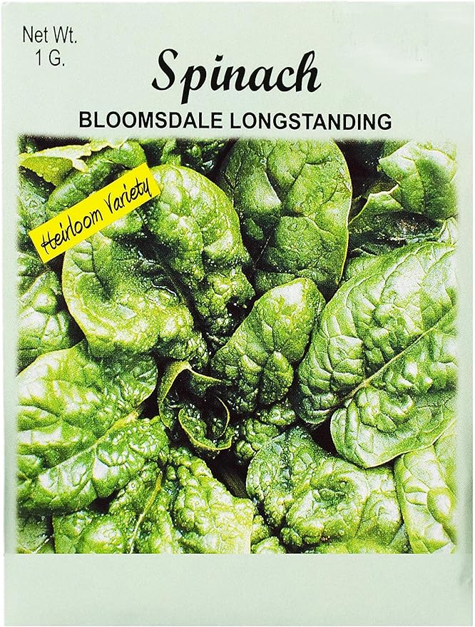 Set of 25 Spinach- Bloomsdale Longstanding Vegetable Seed Packs - 100% GMO Free - Heirloom - Black Duck Brand (25, Spinach- Bloomsdale Longstanding)