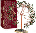 KARMAPLEDGE Crystal Tree Home and Office Decoration, Green Aventurine Healing Stones Handmade Crystal Decor Tree of Life for Positive Energy, Good Luck, Money and Spiritual Gifts for Women