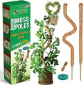 2 Pack 48 Inch Bendable Moss Pole Monstera Plant Support for Climbing Indoor Plants, Tall Coir Plant Pole Sticks & Plant Stakes for Pothos, Philodendron & Potted Plants, Includes Plant Ties