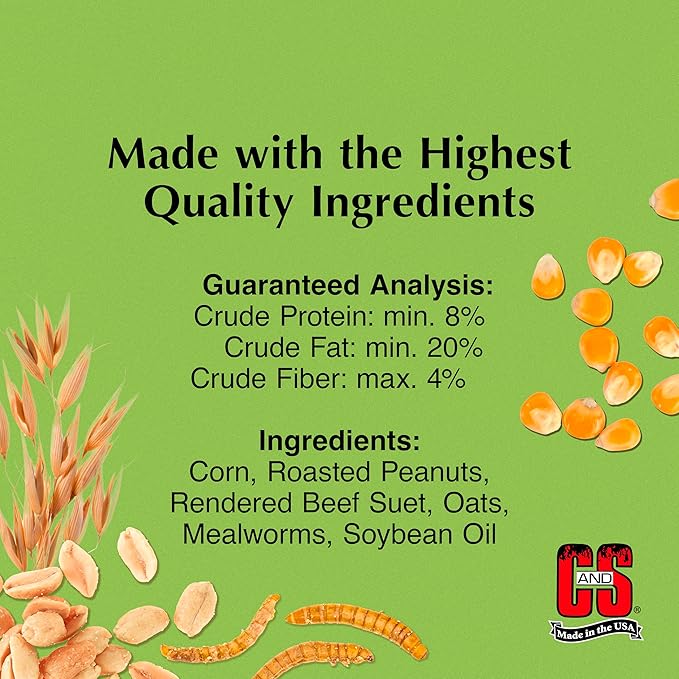 C&S Mealworm Suet Nuggets, for Wild Birds, 27 Ounces