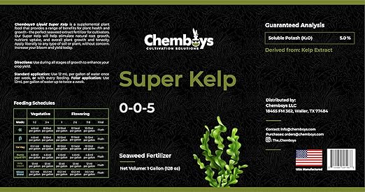 Chemboys Super Kelp Liquid Seaweed Fertilizer Seaweed Plant Food Supplement for Plant Growth, Bloom & Yield Boost Liquid Concentrate Garden Fertilizer - Half Gallon (64 fl oz)