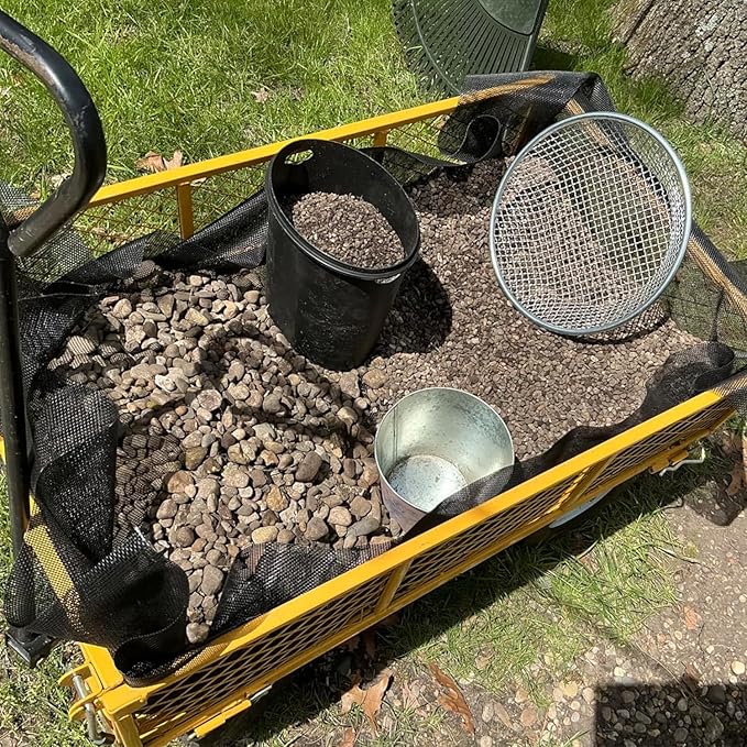 2Pcs Soil Sifter for Gardening Rock Sifter for 5gallon Bucket Dirt Sifter Garden Compost Sifter（1/4" Mesh & 1/8" Mesh）