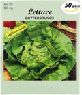 Set of 50 Buttercrunch Lettuce Vegetable Seed Packs - 100% GMO Free - Heirloom - Black Duck Brand (50, Lettuce- ButterCrunch)