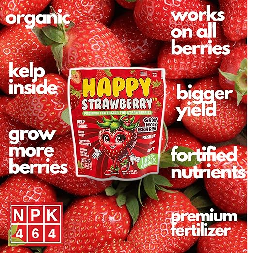 Happy Strawberry Fertilizer by Happy Nutrients Organic Premium Fertilizer for Strawberries & All Berries 12 oz (0.34 kg)