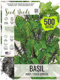 Seed Needs Holy Basil Tulsi Seeds for Planting - Non-GMO Heirloom & Untreated Medicinal Herbal Plants to Grow Indoors or Outdoors - Sacred Hindu Herbs (1 Pack)