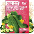 KVITER 150 Straight Eight Cucumber Seeds (Cucumis sativus) - Straight 8 Cucumber Organic, Perfect Cucumbers for Pickling and Slicing - Vegetable Seeds for Planting Outdoors in Home Garden & Containers