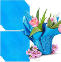 10 PCS Foil Wrap for Potted Plant, 19.7×19.7 inches Blue Floral Foil Plant Pot Covers, Matte Texture Wrapping Paper for Christmas Plant Pot, Foil Wrapping Paper for DIY Flower Pot (Blue)