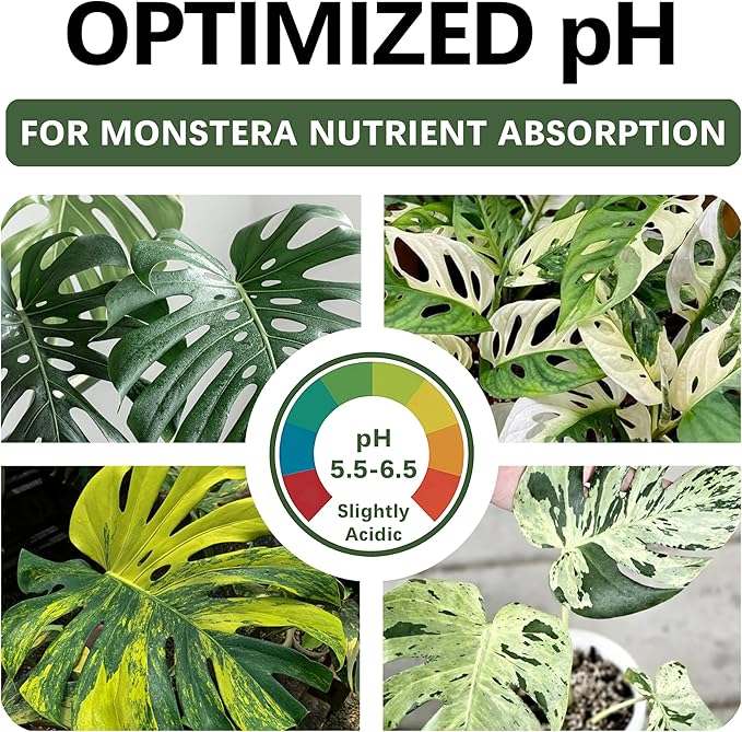 Monstera Soil/Premium Potting Mix – Organic Blend for Healthy Growth | Perfect Drainage & Aeration | Nutrient-Rich | Monstera Deliciosa, Borsigiana, Adansonii & Variegated Varieties (8 QTS)