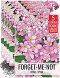 Seed Needs Rose Forget Me Not Seeds for Planting Myosotis Flowers - Heirloom & Open Pollinated Wildflowers to Plant an Outdoor Butterfly Garden to Attract Pollinators (5 Packs)