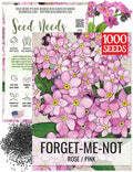 Seed Needs Forget Me Not Seeds for Planting Rose Myosotis Flowers - Heirloom & Open Pollinated Wildflowers to Plant an Outdoor Butterfly Garden to Attract Pollinators (1 Pack)