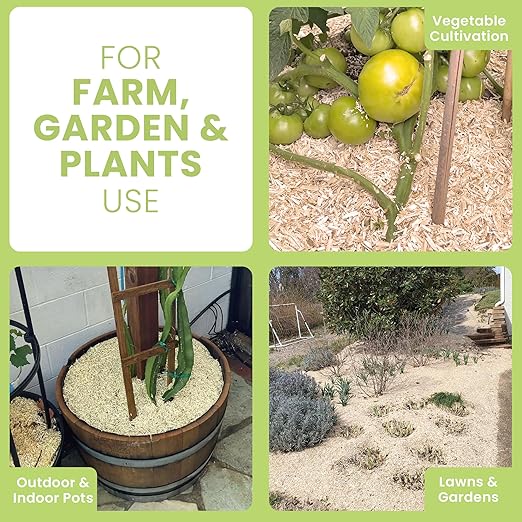 Garden Bed Organic Soil Conditioner - Hemp HURD Garden Mulch - Eco Friendly Potting Soil Aid - Moisture Retaining - Weed Suppressor - Perfect for Flowers & Vegetables - Grown in The US - 1 lb.