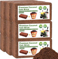 Organic Coco Coir 9 Pcs Compressed Coconut Coir Bricks Coconut Fiber Husk Substrate Mulch Coconut Bark Core Growing Medium Peat Moss Soil High Nutrition for Plants Gardening Seed Starting Soil Mix