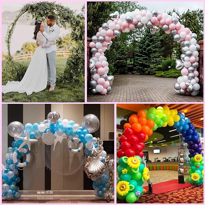 Wokceer 9.2 FT Large Circle Balloon Arch Stand Gold Metal Round Arch Backdrop Stand for Wedding Ceremony Birthday Party Bridal Shower Anniversary Background Decoration