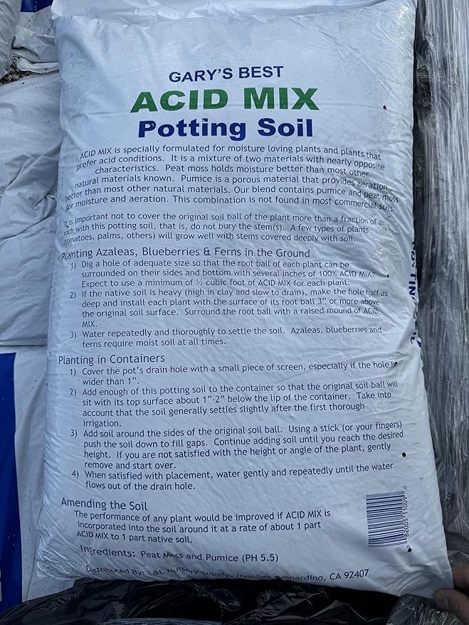 Gary's Best Acid Mix Potting Soil 1 cu ft | Peat Moss & Pumice Blend | Ideal for Azaleas, Blueberries, and Acid-Loving Plants | Excellent Drainage & Moisture Retention