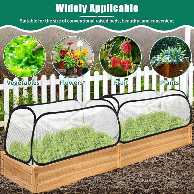 2PACK Garden Covers for Raised Beds, 45" X 22" X 16" Garden Row Plants Cover Accelerator, Freeze Protection Greenhouse Cover for Raised Garden Beds Protecting Seedlings Fruits Vegetable Rows