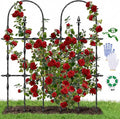2026 New Upgraded Garden Trellis Set for Outdoor Climbing Plants, 47.2“ H x 39.6” W Rustproof & Reinforced Garden Arch Trellis for Potted Climbing Cucumbers, Tomatoes, Vegetables, Roses, Flowers