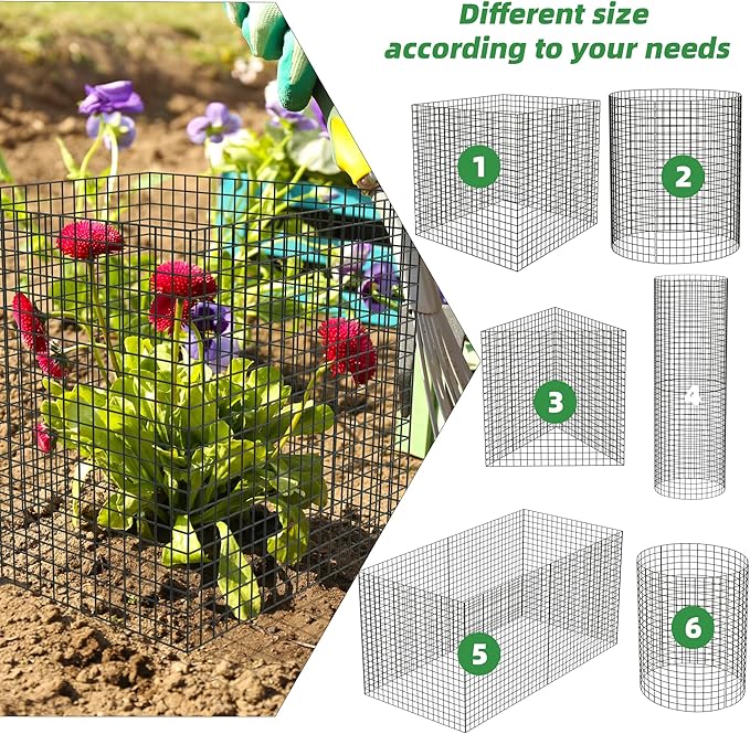 UNIFAMILY 8Pcs Plant Protectors from Animals, 2 Pack Metal Wire Plant Cage, Garden Protector Cage from Deer, Mesh Garden Protector from Rabbits, Chicken Wire Plant Covers from Animals