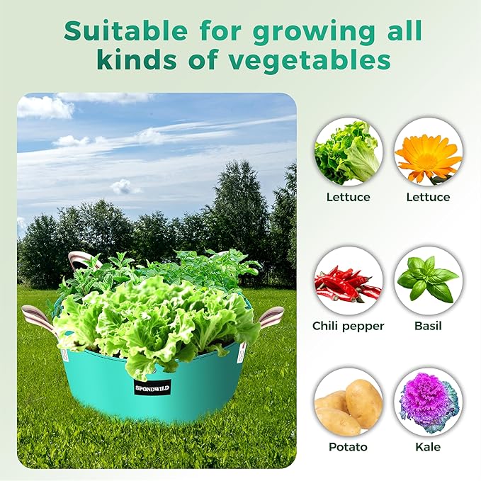 2 Pack 50 Gallon 3 Compartment Potato Grow Bag,Vegetable Growing BagThickened PE Garden Pots with Drainage Holes Branch-Binding Holes, Reusable Plant Bag for Vegetables、Flowers