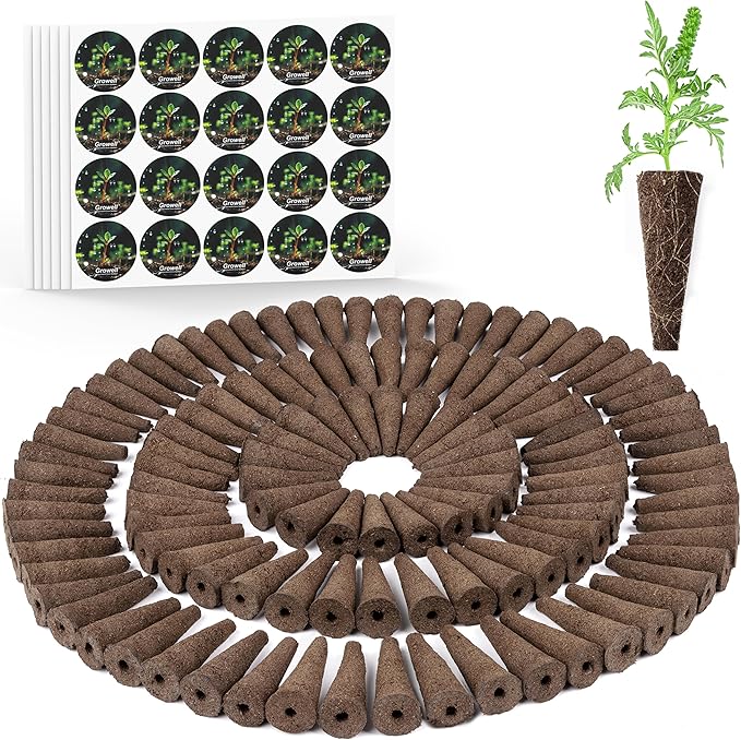Growell 240 Pcs Hydroponic Pods Kit, 120 Pcs Grow Sponges with 120 Pcs Pod Labels Compatible with Aerogarden and Others Brand, Seed Pod Starter Kit for Hydroponics Growing System