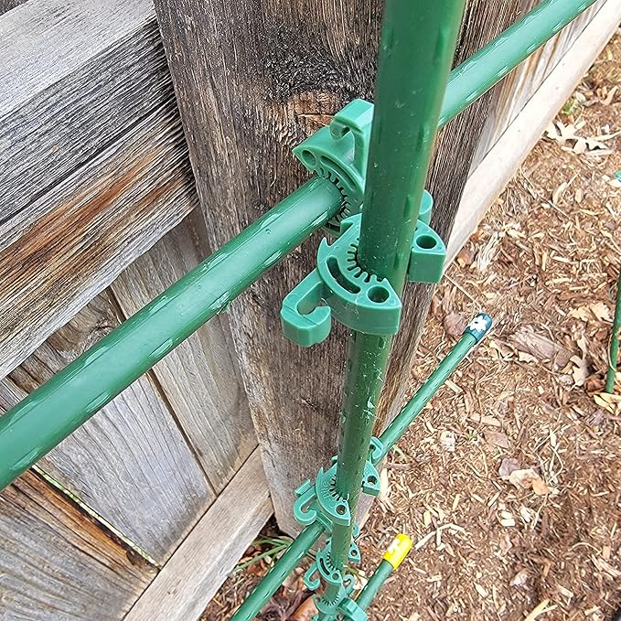 Plant Support Clips for Trellis, Garden Stakes, Wire Fence, Climbing Plants, Indoor Gardening, Hydroponics Systems, and Vines | Durable Gardening Clips (Incognito Green - 100 Pack)