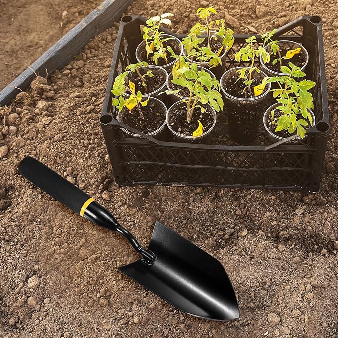 Gardening Trowel, 13 Inch Manganese Steel Garden Hand Shovel with Rubber Handle, Trowel Garden Tool for Farmer Soil Planting Digging Transplanting
