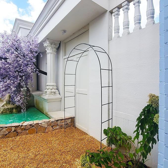 7.9 Ft H x 4.6 Ft W 2 Pack Metal Pergola Arbor,Assemble Freely 3 Sizes,for Various Climbing Plant Wedding Garden Arch