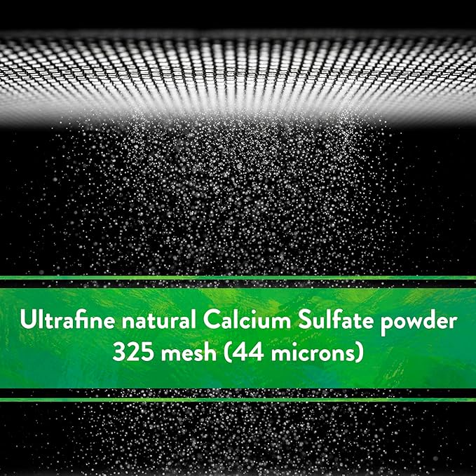 Down To Earth All Natural Fertilizers Organic Solution Grade Gypsum Calcium Sulfate - Professional Grade Gypsum Powder 325 mesh for Liquid, Drip or Spray Applications, 1 lb