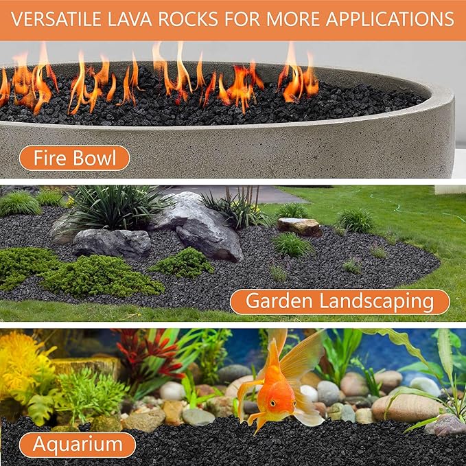 NUPICK 12lb Black Lava Rocks for Plants, 3/8" Succulent Potting Soil Amendments, Decorative Lava Rocks for Fire Pit, Volcanic Gravel for Aquarium, Natural Pebbles Pumice for Cactus, Vase, Top Dressing