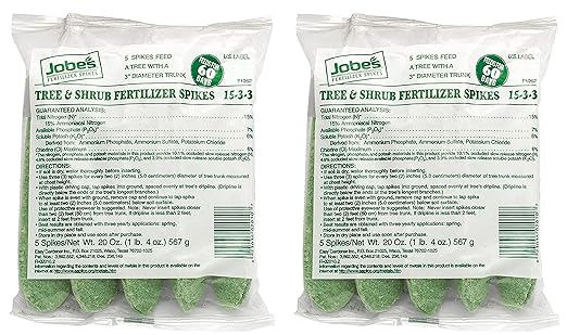 Jobe's 02010 Tree & Shrub Fertilizer Spikes, 5 Bag (Twо Pаck)