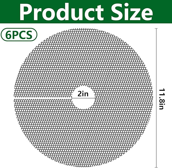 Adnee 6 Pcs 11.8 Inch Plant Pot Grids-Cuttable Plant Pot Soil Covers Protectors from Animals-Indoor Round Planter Pots Soil Guard for Outdoor Garden Plants Protection
