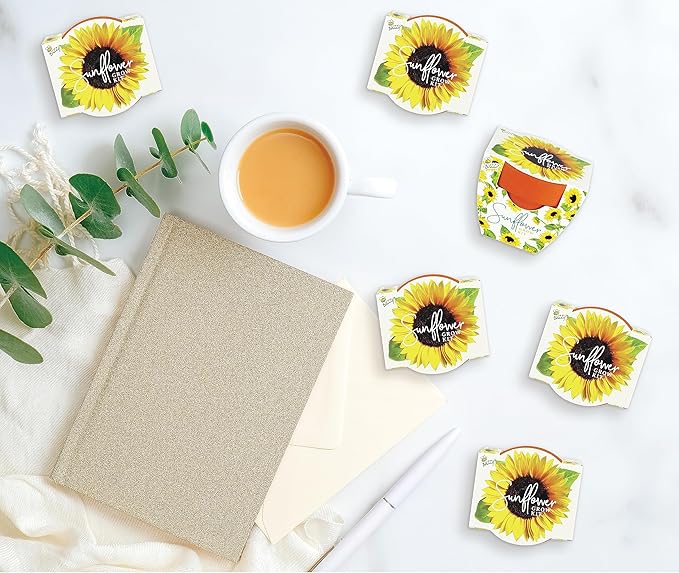 BUZZY Seeds Sunflower Daydream Collection 6-Pack Mini Terracotta Grow Pots, Includes Seed Packets and Growing Medium, Flower Starter Kit, Indoor Gardening Gift, Wedding Favors