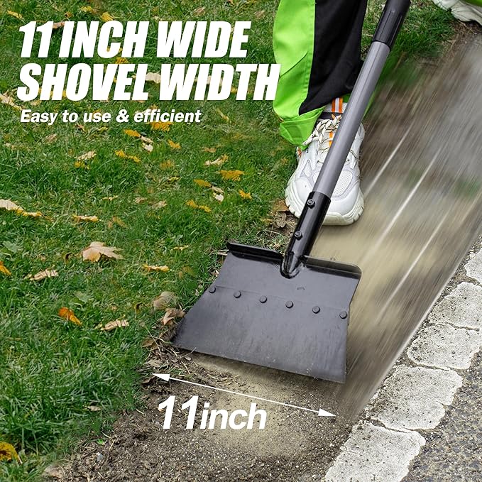 Suchtale Garden Flat Shovel,Floor Scraper, Heavy Duty Multifunctional Outdoor Cleaning Shovel with 54 Adjustable Long Handle, Ideal for Weed Removal, Lawn Edging,Trenching & Ice Scraping