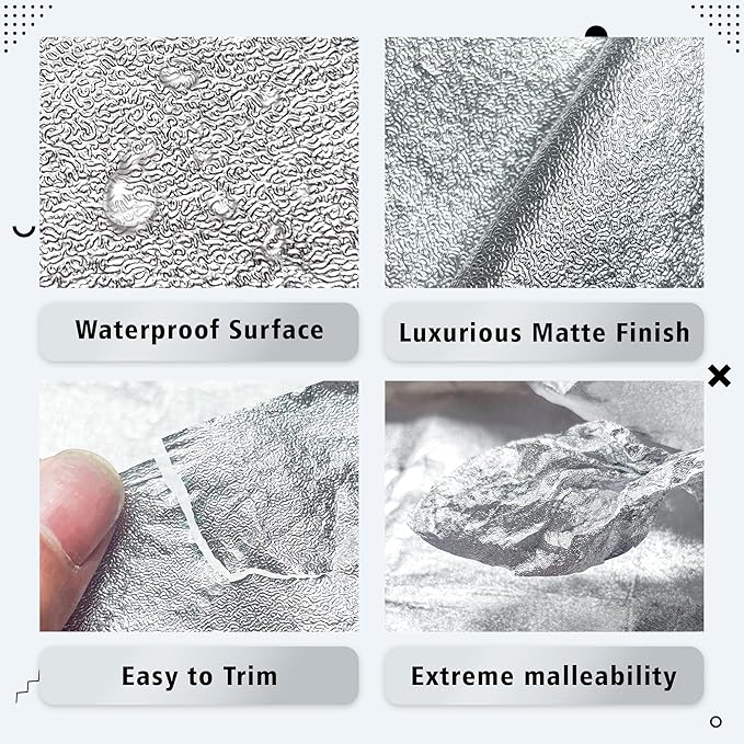 10 PCS Foil Wrap for Potted Plant, 19.7×19.7 inches Sliver Floral Foil Plant Pot Covers, Matte Texture Wrapping Paper for Christmas Plant Pot, Foil Wrapping Paper for DIY Flower Pot (Sliver)