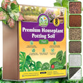 DUSPRO Recycle 8QRT Pre-Mixed House Plant Soil Aroid Potting Mix 7-in-1 with Coco Coir, Peat Moss, Perlite, Worm Casting, Pumice, Pine Bark & Gypsum, Tropical Potting Mix for Indoor Plants, Herbs