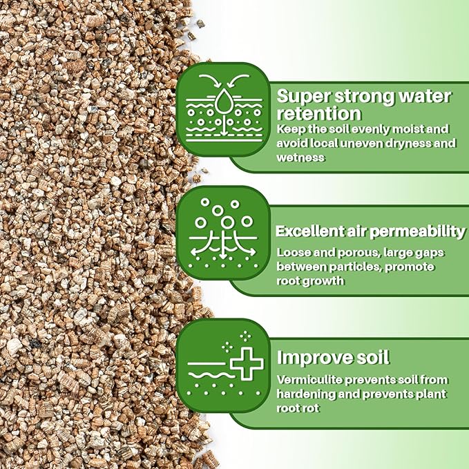 MAQIHAN Vermiculite - Vermiculite for Gardening Organic Soil Potting Mix Horticultural Sand for Seed Starting, Plants, Potting, Garden, Orchid, Horticultural,Succulen 1-3mm (14OZ)