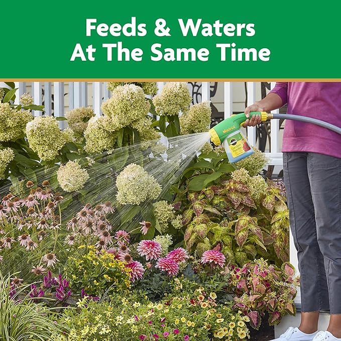 Miracle-Gro Garden Feeder with Water Soluble All Purpose Plant Food - Plant Fertilizer, Hose-end Feeder for Outdoors, 1 lb.