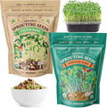 Seedboy Organic Non-GMO Sprouting Seeds, Superfood & Protein Blend – 2 Pack Bundle – USA Grown Sprouting & Microgreens Seeds – Two 8 oz Bags Makes 12 Quarts / 36 Servings (Superfood/Protein)