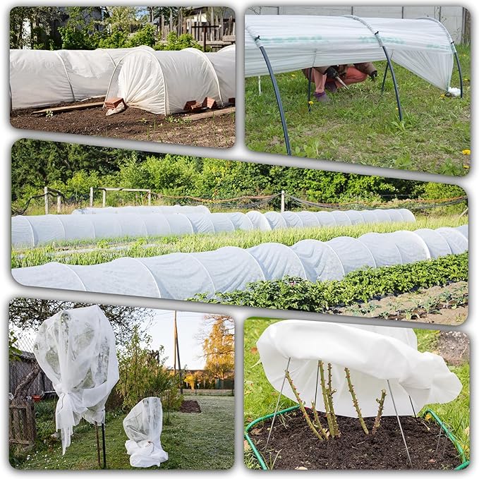 10 * 33 FT Plant Covers Freeze Protection, 1.05oz/yd² Frost Cloth for Outdoor Plants, Floating Row Cover Frost Blankets for Winter Garden Vegetables, Reusable Plant Frost Protection Covers