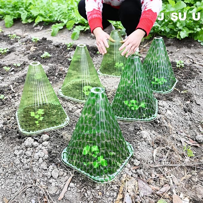 Pack 40 Garden Cloches for Plants, Reusable Bell Plant Cover, Plant Covers Protectors from Animals Snails/Birds/Chickens/Insect(Diameter: 7.7" Height: 9")