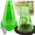 30 Pack Garden Cloches for Plants with 60 Stakes, 9.05" L x 7.8" Reusable Plant Bell Cover, Protection from Freezing Weather, Birds, and Snails for Garden