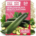 KVITER 50 Black Beauty Zucchini Summer Squash (Cucurbita Pepo) Seeds – High-Yielding Heirloom for Gardens and Beds – Dark Green Fruits, Tender Flesh, Excellent for Cooking