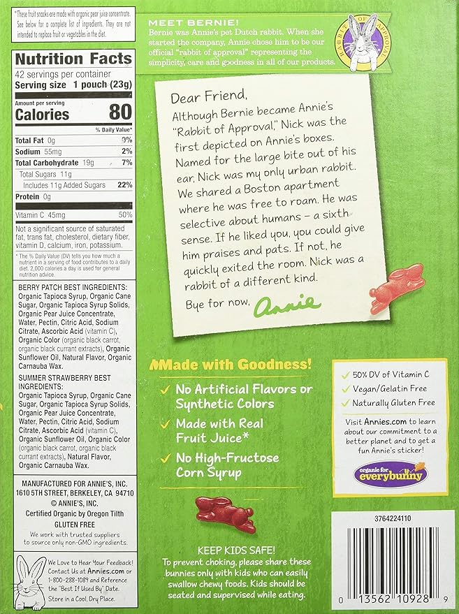 Annie's Homegrown Homegrown Fruit Snacks Variety Pack Net Wt (42 Pack 0.8 Oz Net Wt 34 Oz )