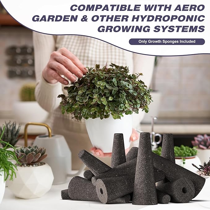 125 PCS Hydroponic Pods for Aerogarden, Grow Anything Seed Pod Kit with 50 Grow Sponges, 50 Labels 12 Grow Baskets, 12 Grow Domes and 1 Tweezers - Compatible with Hydroponics Growing System Kit