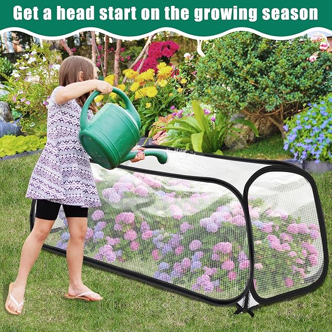 2PACK Garden Covers for Raised Beds, 45" X 22" X 16" Garden Row Plants Cover Accelerator, Freeze Protection Greenhouse Cover for Raised Garden Beds Protecting Seedlings Fruits Vegetable Rows