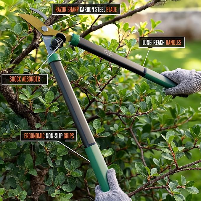 Scotts 21 in. Bypass Lopper for Tree Branch Trimming and Pruning – Heavy-Duty Branch Cutter with Ultra-Sharp Carbon Steel Blade, 1.5 in. Cutting Capacity and Comfort Grip Handles
